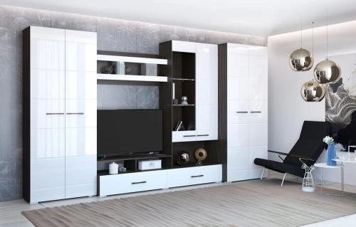 Гостиная Нэнси-4 МДФ (Ш-3600 × В-2000 × Г-570 мм)/Разные Цвета