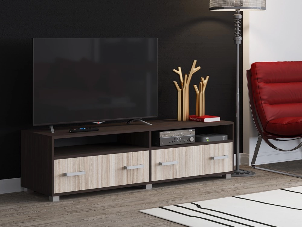 Тумба Дарина ТВ-2 (Ш-1600| В-430| Г-450) Венге/Ясень Шимо Светлый