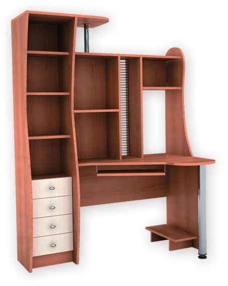 Пифагор Стол Компьютерный МДФ (Ш-1560 х Г-1008 х В-1800 мм)/Разные Цвета