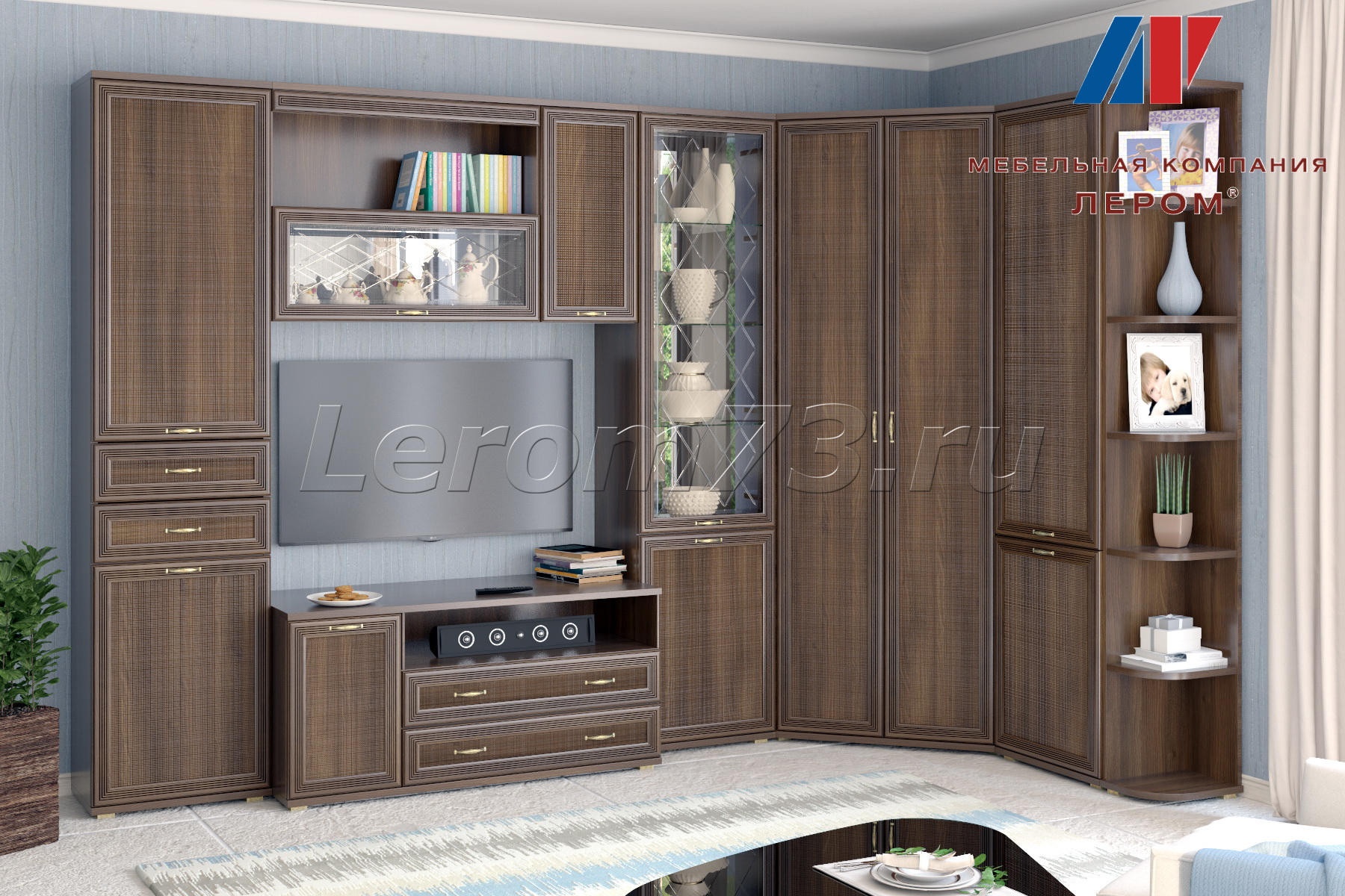 Гостиная-Стенка Карина-18 (В-2224 х (Ш-3196+1679) х Г-448 мм)