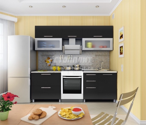 Анна Кухня Черный Металлик