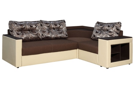 Угловой Диван с Полками Магнолия №2/Разные Цвета Ш-2550 х Г-1860 х В-900 мм