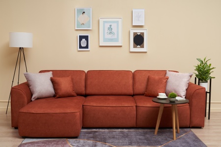 Диван угловой еврокнижка Имир MODOOL 2 оранжевый