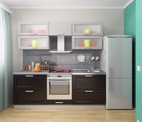 Кухонный гарнитур Регина Песочный/Дуб Темный СБК/Анна Онденс