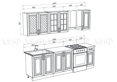 Кухонный Гарнитур Элит №2/900 (Верхние шкафы 900 мм) МДФ 2000 мм/Разные Цвета
