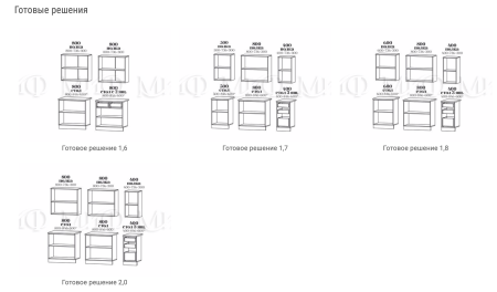 Кухонный Гарнитур Биг Бен МДФ/Фотопечать 1600/1700/1800/2000 мм