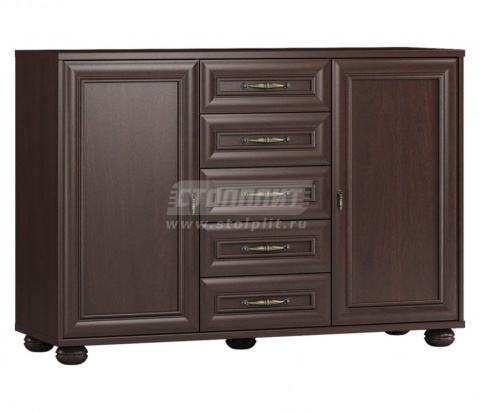 Верди СБ-1448 Комод 2-х дверный с 5-тью ящиками