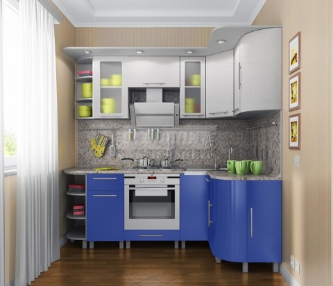 Анна Кухня Угловая 2170*1170 Онденс/Синий